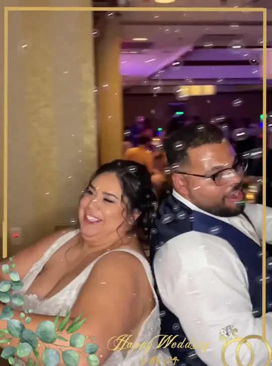 A real wedding video with a personalized wedding overlay