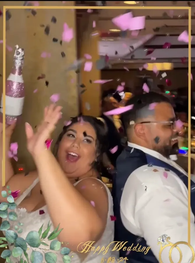 Guests celebrating with confetti in a custom 360 event video